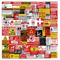 Adesivos 75 unidades/lote: avisos, etiquetas de segurança, sinais de aviso Adesivos 75 unidades/lote: avisos, etiquetas de segurança, sinais de aviso