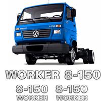 Adesivos 8-150 Worker Emblemas Caminhão Volkswagen Cromado