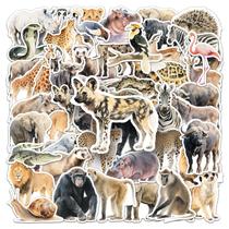 Adesivos Adesivos African Animal Cartoon em vinil em aquarela x50
