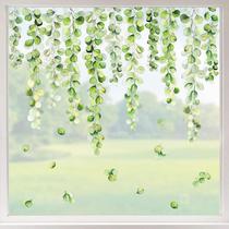 Adesivos adesivos para janelas Whaline Hanging Greenery Vine x9 Adesivos adesivos para janelas Whaline Hanging Greenery Vine x9