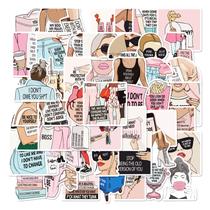 Adesivos Aesthetic Girl Sunglasses Quotes 50 unidades à prova d'água
