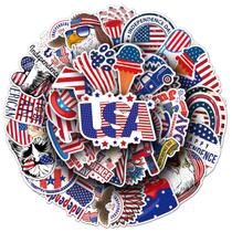 Adesivos American Independence Day Anime 50 peças de PVC impermeável