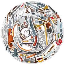 Adesivos Ancient Cold Weapon 71 peças de vinil impermeável de 5 a 10 cm