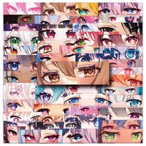 Adesivos Anime Character Eyes, vinil impermeável, 50 unidades