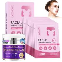 Adesivos anti-rugas UKVOA Forehead & Smile Line com creme para pescoço 36 unidades