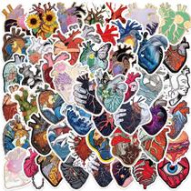 Adesivos Art Heart, vinil, adesivo impermeável, grafite, 52 unidades Adesivos Art Heart, vinil, adesivo impermeável, grafite, 52 unidades