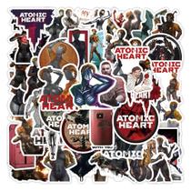 Adesivos Atomics Hearts, vinil impermeável, anime, 50 unidades