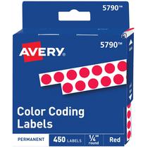Adesivos Avery Color-Coding Permanent 1/4 de polegada redondos vermelhos Adesivos Avery Color-Coding Permanent 1/4 de polegada redondos vermelhos