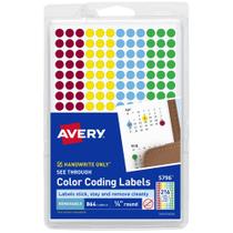 Adesivos Avery See-Through com codificação de cores removíveis de 1/4 de polegada Adesivos Avery See-Through com codificação de cores removíveis de 1/4 de polegada