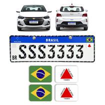 Adesivos Bandeira Brasil e Minas Gerais Placa Nova Carro Kit