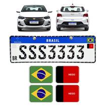Adesivos Bandeira Brasil e Paraíba Placa Nova Carro Resinado