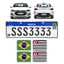 Adesivos Bandeira Brasil/São Paulo Placa Nova Carro Resinado