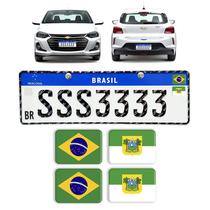 Adesivos Bandeiras Brasil e Rio Grande do Norte Placa Carro