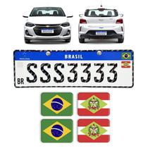 Adesivos Bandeiras Brasil e Santa Catarina Placa Nova Carro