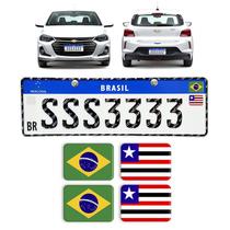Adesivos Bandeiras Brasil/Maranhão Placa Nova Carro Resinado - SPORTINOX