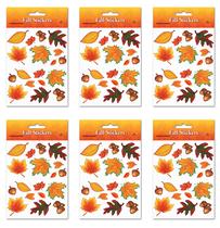Adesivos Beistle Fall Leaf Pacote de 6 a 432 adesivos