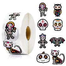 Adesivos BeYumi Day of the Dead 1000 unidades à prova d'água para crianças Adesivos BeYumi Day of the Dead 1000 unidades à prova d'água para crianças