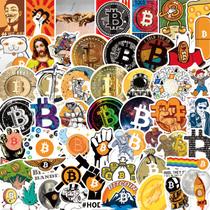 Adesivos Bitcoins, vinil impermeável, anime, 50 unidades/lote, 5-7 cm