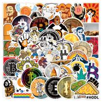 Adesivos Bitcoins, vinil impermeável, anime, 50 unidades/lote