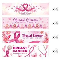 Adesivos Breast Cancer Awareness, 16 unidades de vinil impermeável Adesivos Breast Cancer Awareness, 16 unidades de vinil impermeável