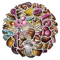 Adesivos Candy Dessert 50 peças de vinil de grafite impermeável