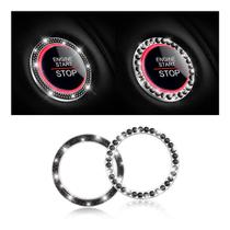 Adesivos Car Bling Crystal Rhinestone Engine Start Ring pretos
