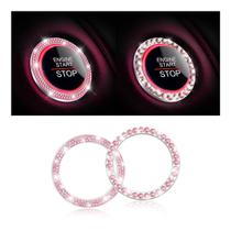 Adesivos Car Bling Crystal Rhinestone Engine Start Ring rosa Adesivos Car Bling Crystal Rhinestone Engine Start Ring rosa