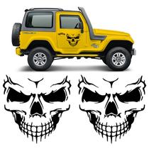 Adesivos Caveira Skull Lateral Carro Personalizado Preto Par