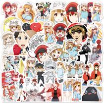 Adesivos Cells At Works, vinil impermeável, anime, 50 unidades