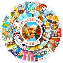 Adesivos City Landmarks em vinil impermeável 50 unidades/lote Adesivos City Landmarks em vinil impermeável 50 unidades/lote