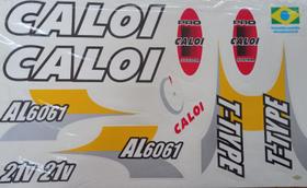 Adesivos colante bikes caloi t-type 21 vel al 6061 amarelo Adesivos colante bikes caloi t-type 21 vel al 6061 amarelo