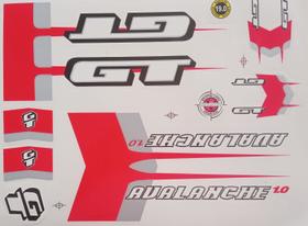 Adesivos Colante Bikes GT AVALANCHE 1,0 VERMELHO