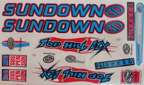 Adesivos Colante Bikes SUNDOWN TOP HILL EZX AZUL Adesivos Colante Bikes SUNDOWN TOP HILL EZX AZUL