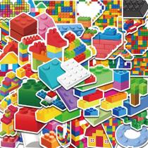 Adesivos Coloridos De Blocos De Montar DIY 50/100PCS Graffiti Em Aquarela Para Decoração De