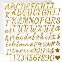 Adesivos com letras Glitter Alphabet Waynoda 790 peças douradas Adesivos com letras Glitter Alphabet Waynoda 790 peças douradas