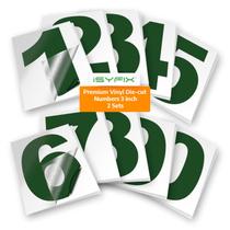 Adesivos com números de vinil IsyFix Green 7,62 cm, autoadesivos, 2 conjuntos