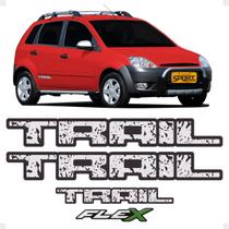 Adesivos Compatível Fiesta Trail 2005/ Prata + Emblema Flex