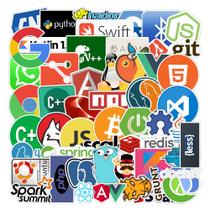 Adesivos, computadores, programações, vinil impermeável, 50 unidades Adesivos, computadores, programações, vinil impermeável, 50 unidades