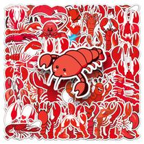 Adesivos Crab Cartoon Sea Animal, vinil impermeável, 50 unidades