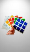 Adesivos Cubo Mágico 3x3 (6 Cores) + Aplicador Adesivos Cubo Mágico 3x3 (6 Cores) + Aplicador