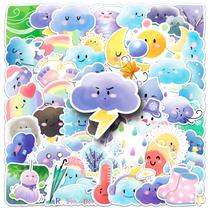 Adesivos Cute Weather Cartoon Cloud Sun Moon x50