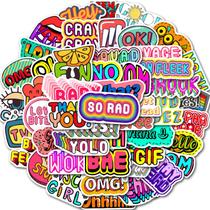 Adesivos da série English Phrases em vinil à prova d'água (50 unidades) Adesivos da série English Phrases em vinil à prova d'água (50 unidades)