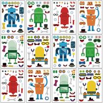 Adesivos DaiUni Make Your Own Robot para crianças com 24 folhas