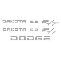 Adesivos Dakota 5.2 R/T Dodge Emblema Lateral/Traseiro Prata