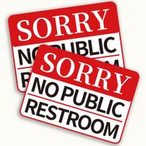 Adesivos de 25 unidades sem banheiro público para lojas e negócios