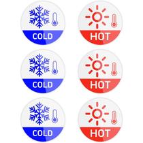 Adesivos de advertência de temperatura quentes e frios, PVC de 5 cm, 12 unidades