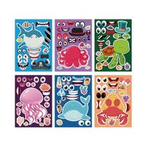 Adesivos De Animais De Fazenda DIY Para Crianças, Conjunto De 6 Folhas, Criativos Brinquedos De