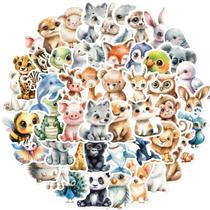 Adesivos De Animais Em Aquarela 50PCS Impermeáveis Para Bolsa, Capa De Telefone, Laptop, Copo De