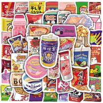 Adesivos de anime de vinil impermeável, 50 unidades/lote, lanches de anime para laptop