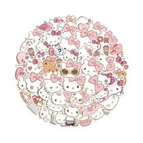 Adesivos De Anime Hello Kitty Rosa 10 30 50PCS Decalques De Cartoon Sanrio Para Caderno Laptop